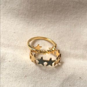 Baublebar Stars Gold Rings Set Size 7.5